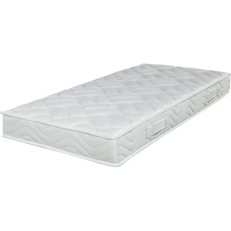 Matelas mousse 90x190x17 cm soutien ferme blanc - MORGINA (1/5)