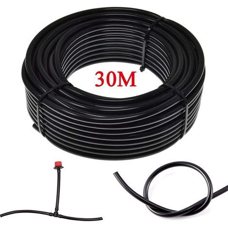 Tuyau D'irrigation Micro Goutte À Goutte - 30 M - Diamètre Extérieur 7 Mm Diamètre Intérieur 4 Mm - Pour Jardin Serre Pelouse - 1 Pièce