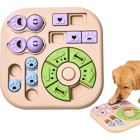 Jouet distributeur de friandises à mâcher – Mangeoire interactive pour chien pour la stimulation mentale Caoutchouc avec design puzzle, alimentation lente, divertissement pour chiots de petite (1/5)
