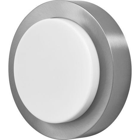 OSRAM Applique d'extérieur ENDURA STYLE DISC, applique LED ronde en acier inoxydable, lumière indirecte, blanc chaud, 3000 K, IP44, 8 W