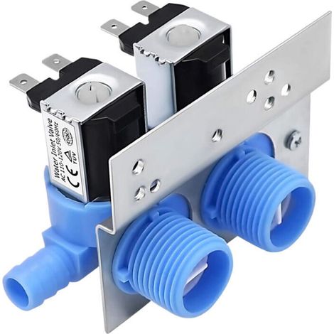 Electrovanne a Double Tête, 110-120V électrovanne D'entrée D'eau Pour Vanne D'eau De Machine à Laver (1/4)