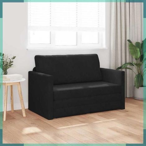 4106706 Canapé-Lit 110cm Noir Velours (1/5)