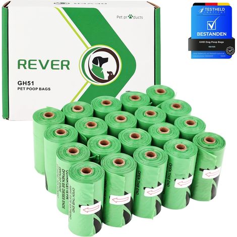 GH51 Sacs Crottes 300 Pièces 33x23cm Vert (1/5)