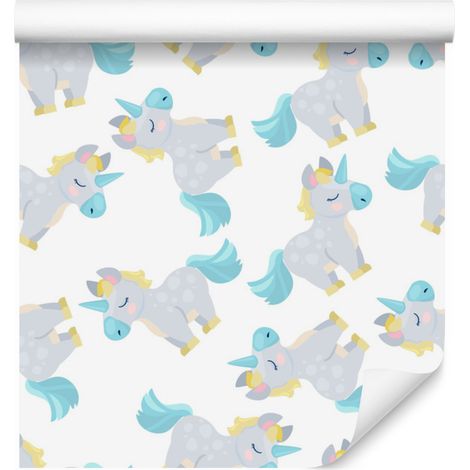 Papel pintado de unicornios durmiendo para salón y dormitorio, 50x1000 cm. (1/5)