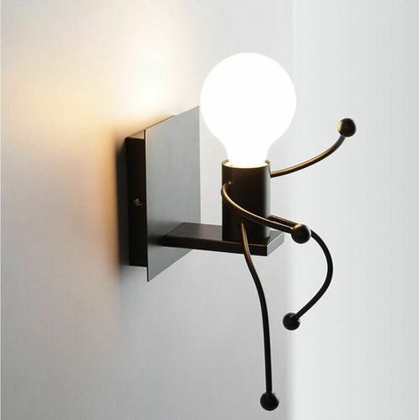 LEC1Pack Applique Murale Design Créatif Forme Humanoïde Contemporain Eclairage pour Chambre Couloir Salon (1/5)