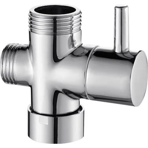 Solid Brass 3 Way Valve G1/2" Hand Shower Shower Components Universal Fitting, Chrome DSF007