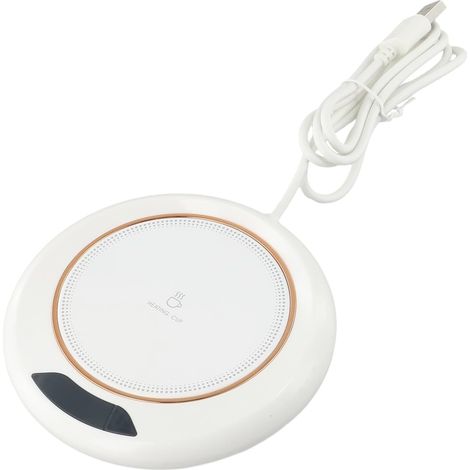 Scaldatazze, sottobicchiere intelligente a temperatura costante, scaldatazze USB, 20W, riscaldamento a 3 velocità (bianco)