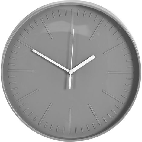 Horloge Murale Silencieuse Moderne Minimaliste en Plastique Gris pour Salon et Chambre (1/5)
