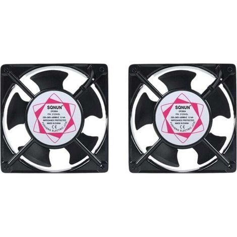 Ventilateur axial pour inserts de cheminée, encastrable, résistant aux hautes températures, pales métalliques, silencieux, universel, 120 x 120 x 38 mm – 2 pièces (1/5)
