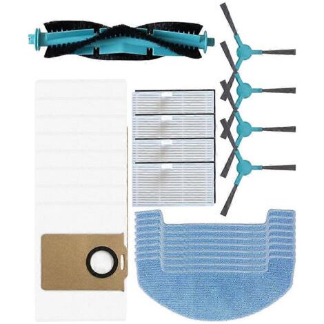 NALOOKAMIC Lot de 25 pièces de rechange pour aspirateur Ultenic T20 Pro : brosse principale, brosse latérale, filtre HEPA, chiffon de nettoyage et sac à poussière.