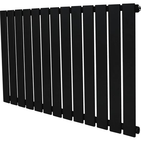 Flat Single Column Radiator - 600 x 910mm - Black (1/5)
