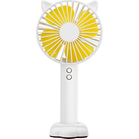 Mini ventilateur portable avec support téléphone, manuel et USB, vertical pour bureau, voyage et maison, alimentation par batterie (1/5)