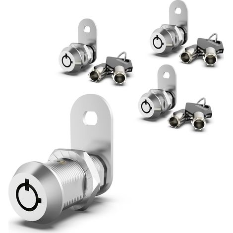 Lot de 3 verrous de rangement à came pour camping-car, serrures d'armoire à clés identiques pour porte de rangement de camping-car, tiroirs de boîte à outils, dossiers de porte (1/5)