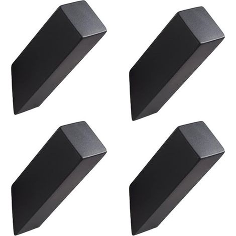 Haken 4 Stück Wandhaken Kleiderhaken Edelstahl Schlüsselhaken Handtuchhaken Garderobenhaken für Bad Schlafzimmer Küche 2 5 x 2 5 x 8 2 cm Schwarz 2,5 (1/5)