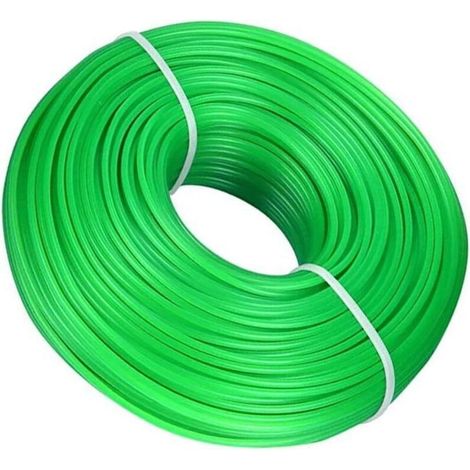 2mm X 100m Fil Debroussailleuse pour Coupe Bordure Fil Nylon Bobine de Fil Rond pour Coupe Bordure Ligne de Trimmer Universal pour Ondeuse à Gazon électrique Vert (1/5)
