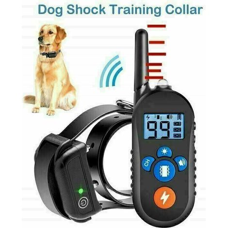 RHG Collier de Dressage pour Chien, Collier Anti aboiement, Rechargeable avec 3 Modes Vibration/Choc/Beep Sonore, Récepteur imperméable et Télécommande de 800 mètres (noir)