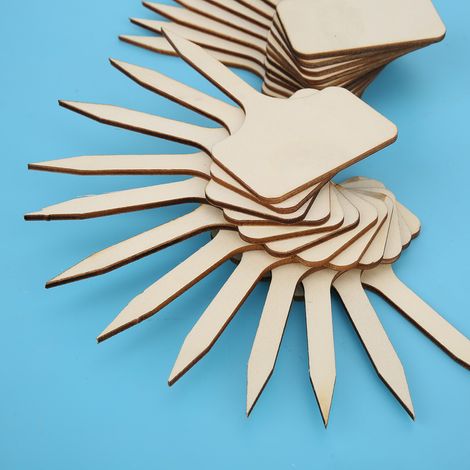50 pièces/set Mini Ardoises en Bois pour Écrire Messages et Notices (1/4)
