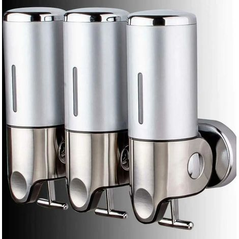 3 x 500 ml Wandseifenspender, Flüssigseifenspender, Shampoo-Seifenspender, Seifenpumpe, Wandseifenspender