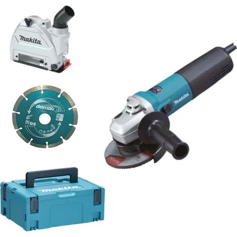 Makita – Meuleuse d'angle 125 mm – Moteur 1400W – Vitesse 12000 tr/min – Protection anti-poussière – Pour béton armé et menuiserie - 9565CRJX2 (1/3)