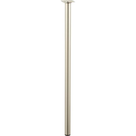 HETTICH Pied table basse cylindrique fixe, H.70 cm acier brossé gris