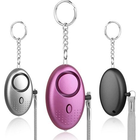 Alarme personnelle 3 pièces, avec lumières LED, alarme de poche 130 dB, porte-clés portable, pour l'autodéfense (1/5)