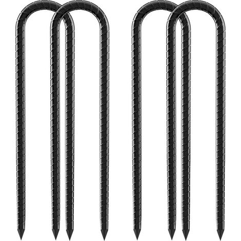 Un ensemble comprenant 4 ancrages au sol, des piquets de tente robustes de 12 pouces, des crochets en U et des ancrages au sol avec burins. (1/5)