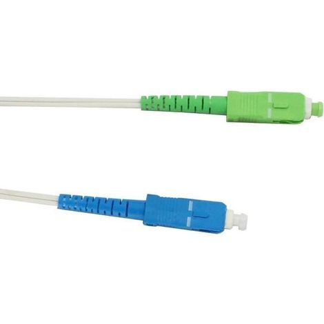 Câble fibre optique LINEAIRE pour Freebox FTTH 10 m blanc SC-APC/SC-UPC (1/2)