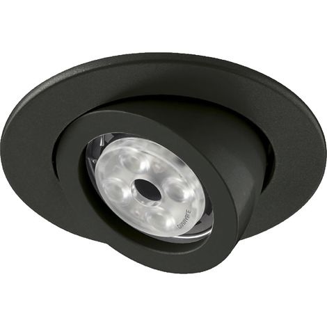 Empotrable techo tilt MINI LUNA Redondo ajustable GX5.3 50W Negro (1/4)