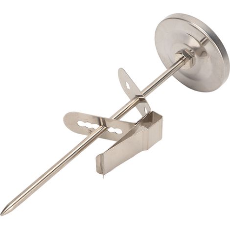 Ofenthermometer mit Einstich, großes Zifferblatt, Edelstahl, mit abnehmbarem Clip (1/5)