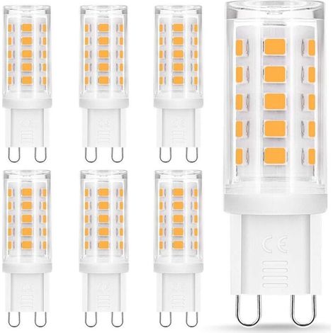 Ampoules Led G9, 4W équivalent à 40 W Culot halogène 400 lm, Blanc Chaud 3000K, Angle de rotation à 360 °, Not Dimmable, pour Ceiling Lighting,Kitchen,6 Pack [Classe énergétique F] (1/5)