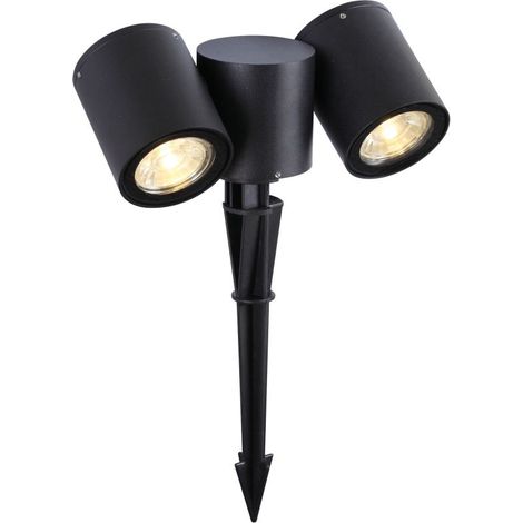 projecteur extérieur sur piquet - aric topaze - gu10 - avec 2 lampes led 6w - 3000k - aric 50915 (1/8)