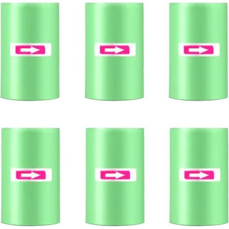 Sacs poubelles 120 pièces, 6 rouleaux, petits, robustes, verts (1/5)