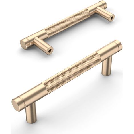 10 Stück goldene Küchenschrankgriffe, 96 mm, Möbelgriffe mit Schrauben, für Büros, Schubladen, Schränke, Kommoden UK0040 (1/5)