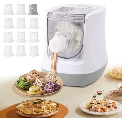 Machine à Pâtes Fraîche - 12 Disques de Pâtes + Ravioli - Pétrissage Sans Effort - 260W Économe - 60dB Silencieuse