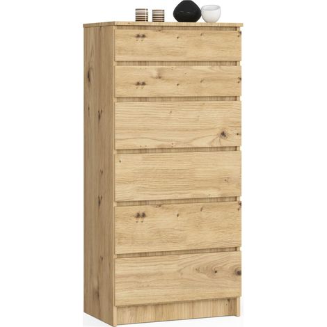 Cassettiera AKORD K60 Cassettiera Quercia Artisan 60 cm 6 cassetti 60x40x130 cm