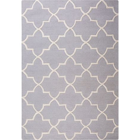 Tappeto rettangolare in cotone grigio 160 x 230 cm Silvan