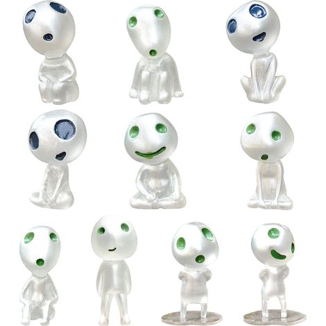 10 Pièces Lumineux Arbre Elfes Poupée Ornements(Hauteur 2,7 4 Cm) Résine Princesse Mononoke Figurines pour décoration Micro Paysage,Décorations de la Maison et du Jardin (1/5)
