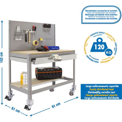 simonrack 8435104984857 Banco di lavoro robusto grigio