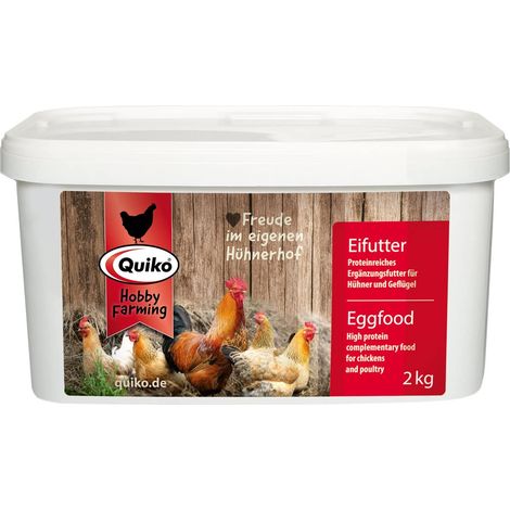 Quiko Hobby Farming Mangime per Uova Pollo 2kg - Mangime concentrato e condizionato ricco di proteine per polli, quaglie e pollame come le galline ovaiole - Con vitamine e miele (1/3)
