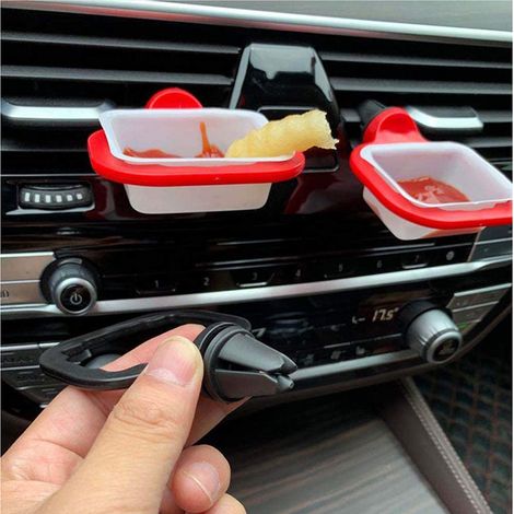 2er-Set Auto-Soßenhalter-Dipclips, Mini-Ketchup-Dipbecher fürs Auto (1/3)