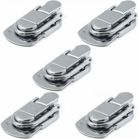 Chiusure a leva con fermo, 5 pezzi, in acciaio inox, per scatole, scatole regalo, cassetti, armadietti, kit medici, cassette degli attrezzi