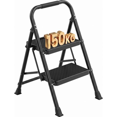 Escabeau en Acier, Marchepied Pliant à 2 Marches, Charge 150 kg (1/5)