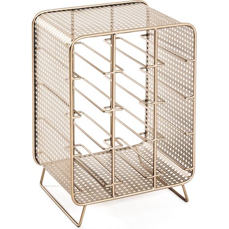 Meuble range bouteilles antique 30x24x46 cm en métal laqué doré