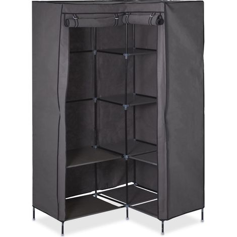 Armadio angolare multifunzionale mobile portaoggetti 169 x 100 x 83 cm in metallo grigio 130008763