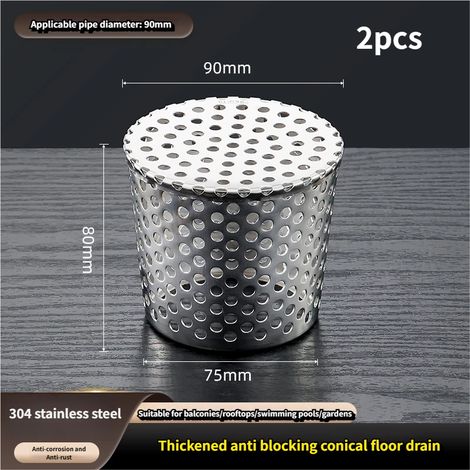 Filtre à flux descendant 90mm, bouchon d'étanchéité, couvercle de ventilation, bouchon de tuyau d'échappement conique en acier inoxydable (1/5)