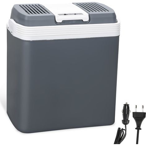 SWANEW Frigorifero elettrico Portatile da 24L Mini-frigorifero campeggio da 230V e 12V per auto camion barca o camper rinfresca e riscalda modalità ECO (Gris) (1/5)