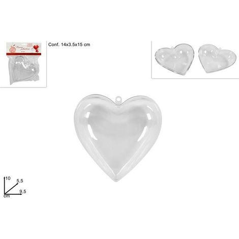 CUORE PLASTICA TRASPARENTE10CM
