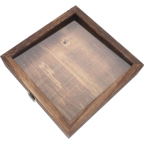 Boîte à Spécimens d'Insectes en Bois Massif 25X25X45 CM avec Couvercle Rabattable Vitrine Transparente pour Fleurs Séchées et Lépidoptères Coffret de Rangement Décoratif (1/5)