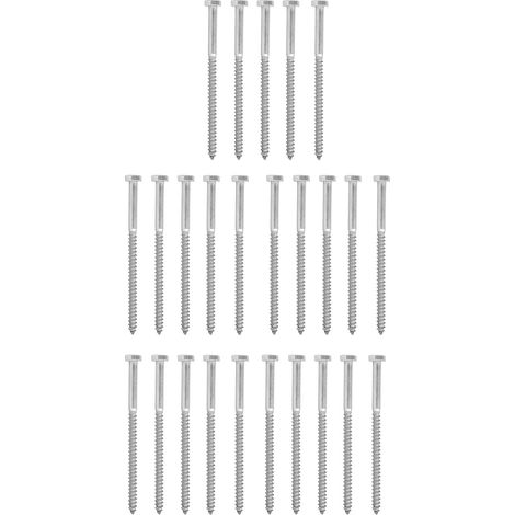 Vis à bois hexagonale auto-taraudeuse en acier inoxydable 304, filetage partiel M6x100mm, vis à tête hexagonale pour bois (1/5)