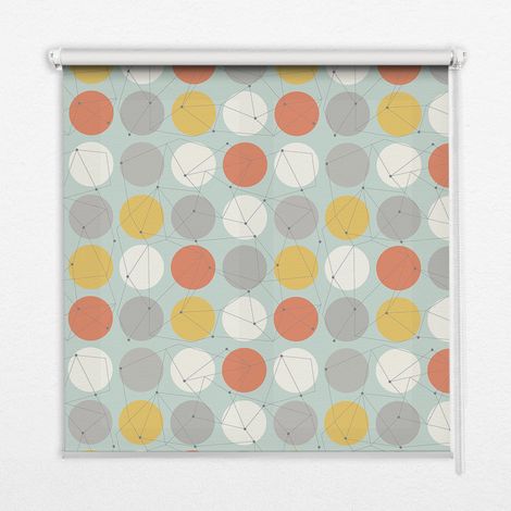 Tenda a Rullo Interna per Finestra - Tenda Filtrante Luce - Tenda Privacy - Tenda Decorativa Rettangolare - Rullo per Interni - (90 cm x 180 cm) - Punti collegati da linee su cerchi